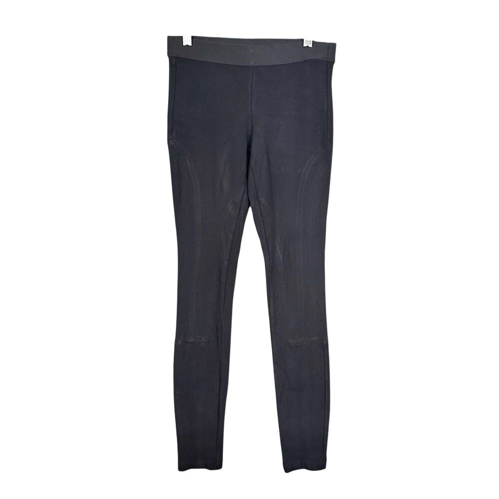 Theory Womens Sz P (XS) Black Ankle Leggings Pants Stretch Structured Pull On